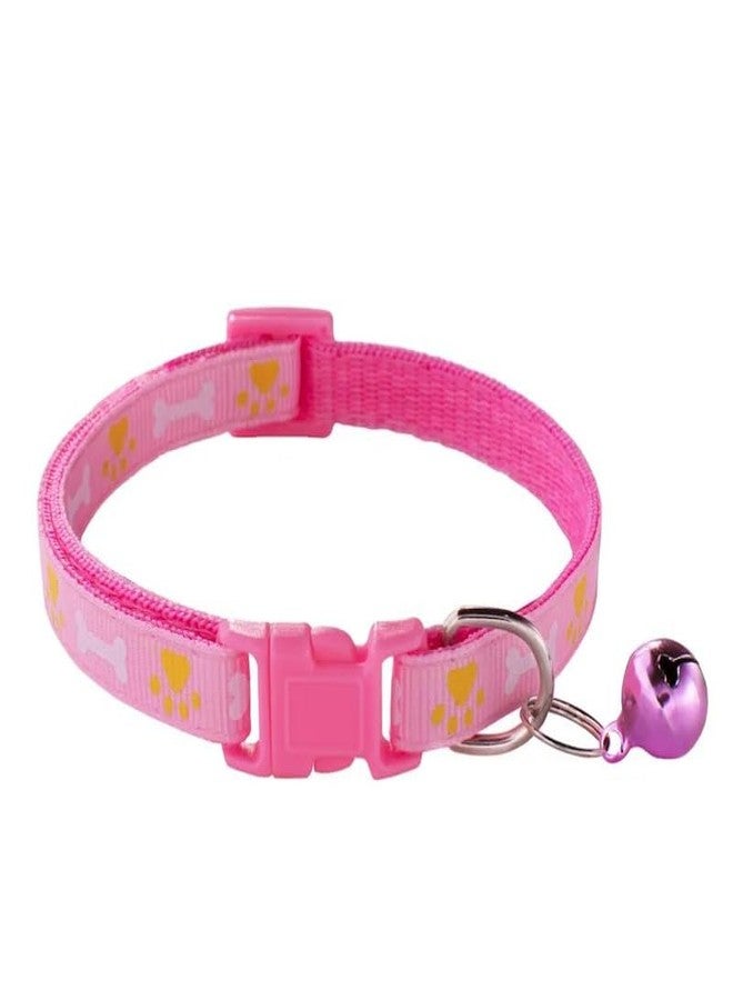 BohoBark Multi-Color Design Adjustable Pet Collar Cute Paw & Bone Pattern Small Cat Neck Strap with Bell Pack of 2 PCs - Image 5